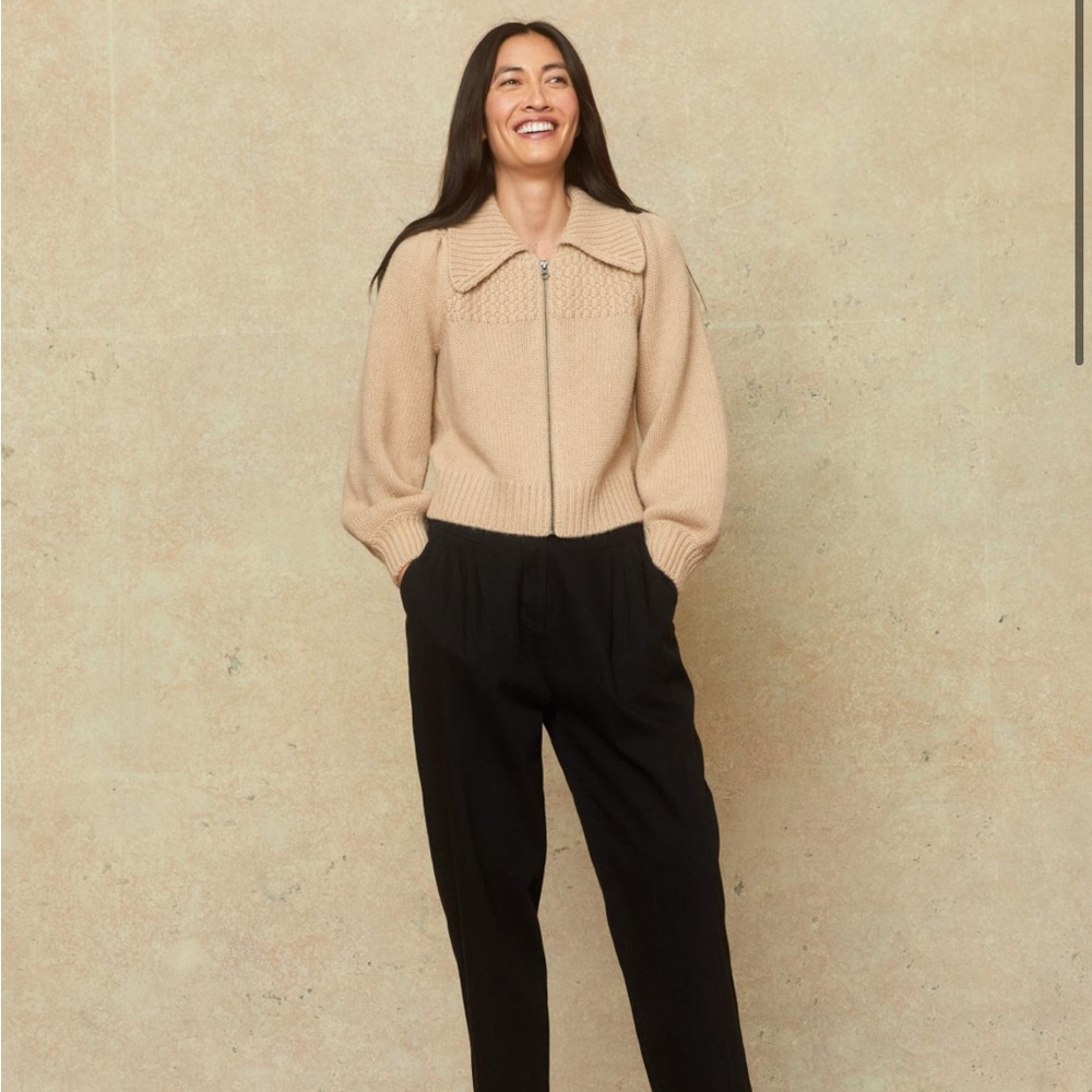 Christy Dawn Dylan Natural 100% Alpaca Zip Up Jacket